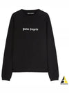 Classic Logo Long Sleeve Slim Sweatshirt Black - PALM ANGELS - BALAAN 2