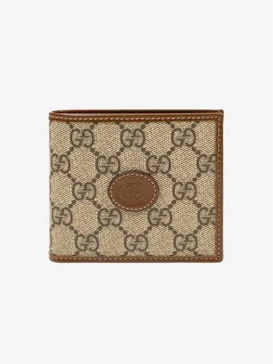 GG Supreme Interlocking Half Wallet Brown - GUCCI - BALAAN 2