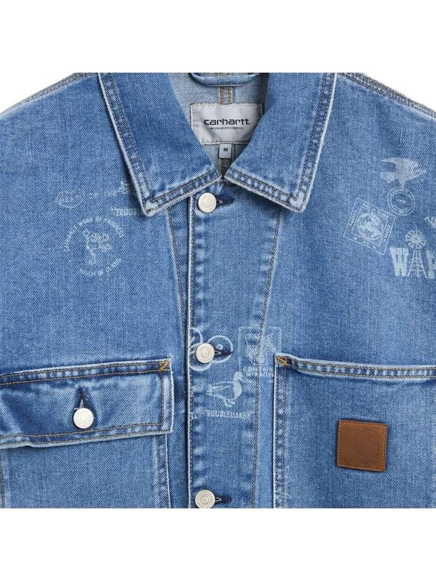 Logo Patch Stamp Denim Jacket Blue I033743 2LN35 - CARHARTT - BALAAN 4