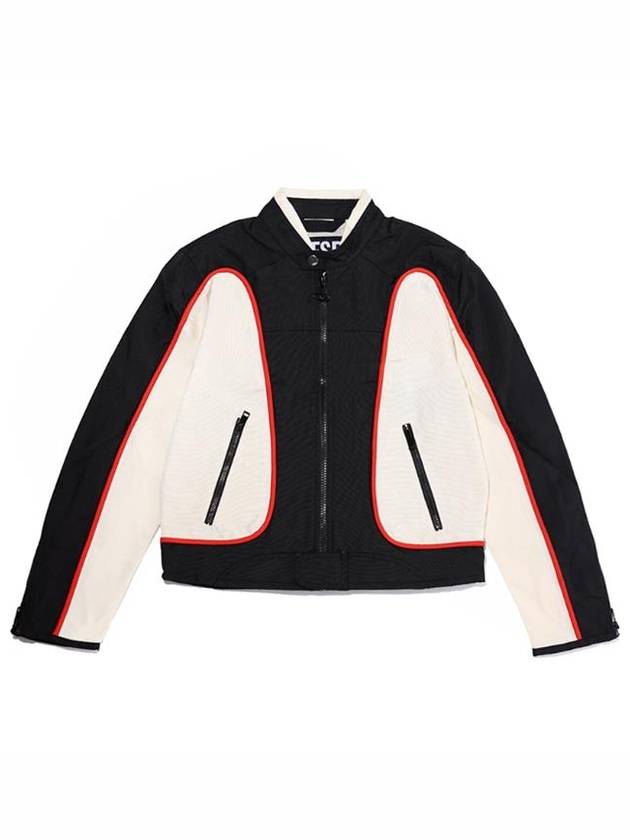 J-Blink Color Block Biker Jacket Black White - DIESEL - BALAAN 2