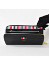 Grosgrain Tab Leather Continental Long Wallet Black - THOM BROWNE - BALAAN 4