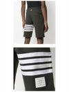 Men's Diagonal Armband Sweat Half Shorts Dark Green - THOM BROWNE - BALAAN 6