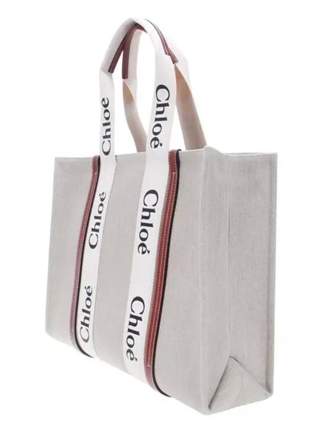 Woody Large Tote Bag White Brown Beige - CHLOE - BALAAN 3