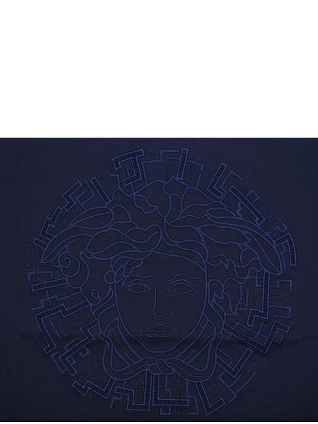 20Embroidered Logo Cotton TShirt Navy A76133 A201952 A145 - VERSACE - BALAAN 3