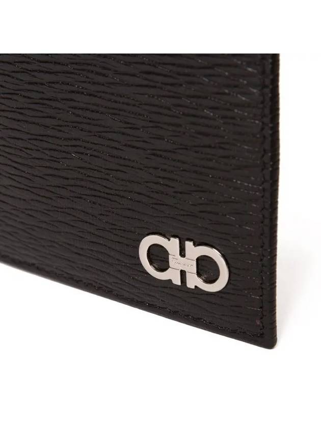 Ferragamo Gancini silver logo bifold wallet black 685956 - SALVATORE FERRAGAMO - BALAAN 6