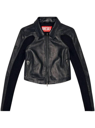 Paneled leather jacket A153730AJIR - DIESEL - BALAAN 1