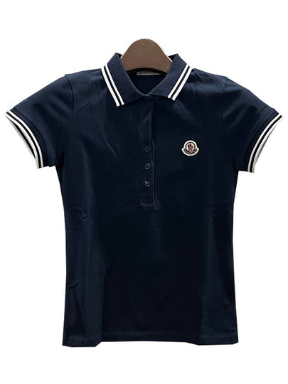 Kids Logo Patch Polo Short Sleeve T shirt 8Y 10Y Navy 8A00007 8496F 773 - MONCLER - BALAAN 2