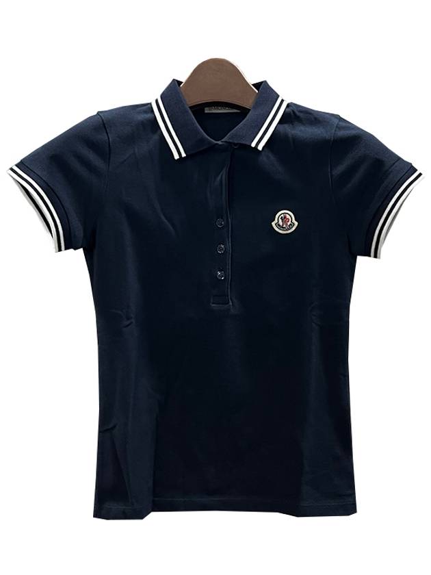 Kids Logo Patch Polo Short Sleeve T shirt 8Y 10Y Navy 8A00007 8496F 773 - MONCLER - BALAAN 2