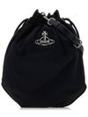 Drawstring Re-Nylon Bucket Bag Black - VIVIENNE WESTWOOD - BALAAN 3