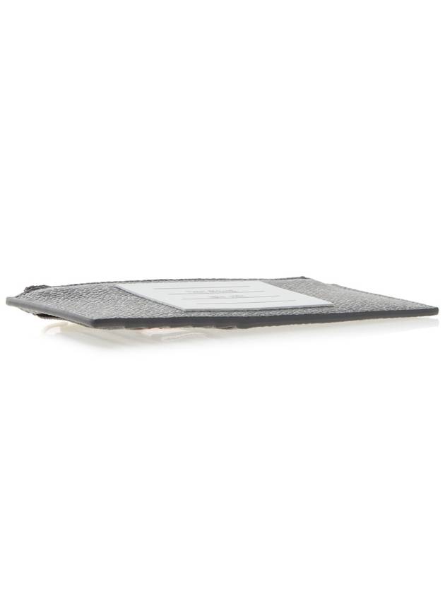 Paper Label Zipper Card Wallet Grey - THOM BROWNE - BALAAN 6