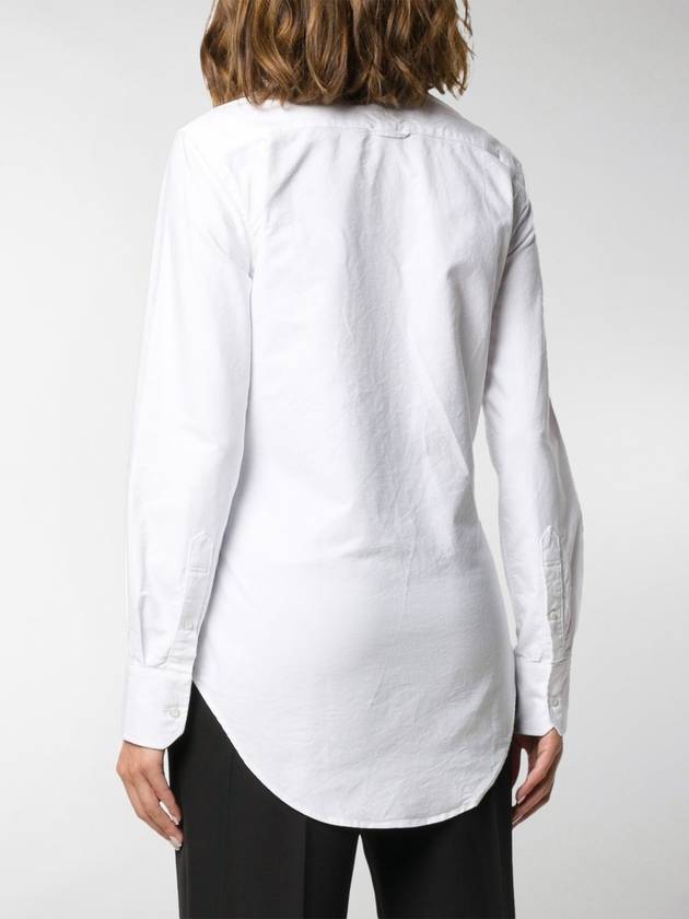 Women's Hidden Three Stripes Oxford Classic Shirt White - THOM BROWNE - BALAAN 5