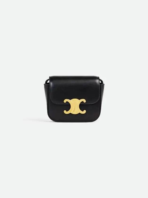 Triomphe Small Shiny Calfskin Cross Bag Black - CELINE - BALAAN 2