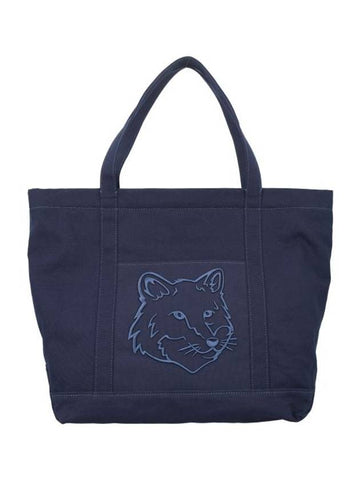 Fox Head Large Tote Bag Navy - MAISON KITSUNE - BALAAN 1