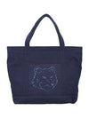 Fox Head Large Tote Bag Navy - MAISON KITSUNE - BALAAN 1