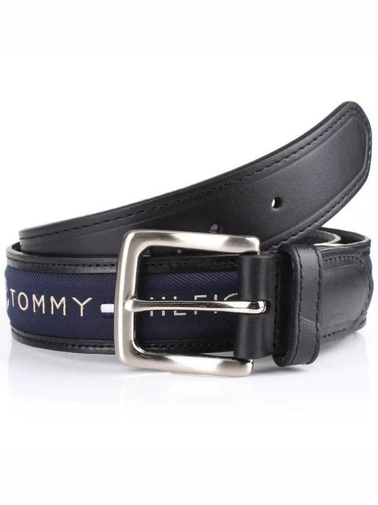 Casual Leather Belt Black - TOMMY HILFIGER - BALAAN 1