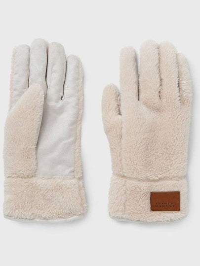 Furka Logo Patch Gloves Ecru - ISABEL MARANT - BALAAN 2