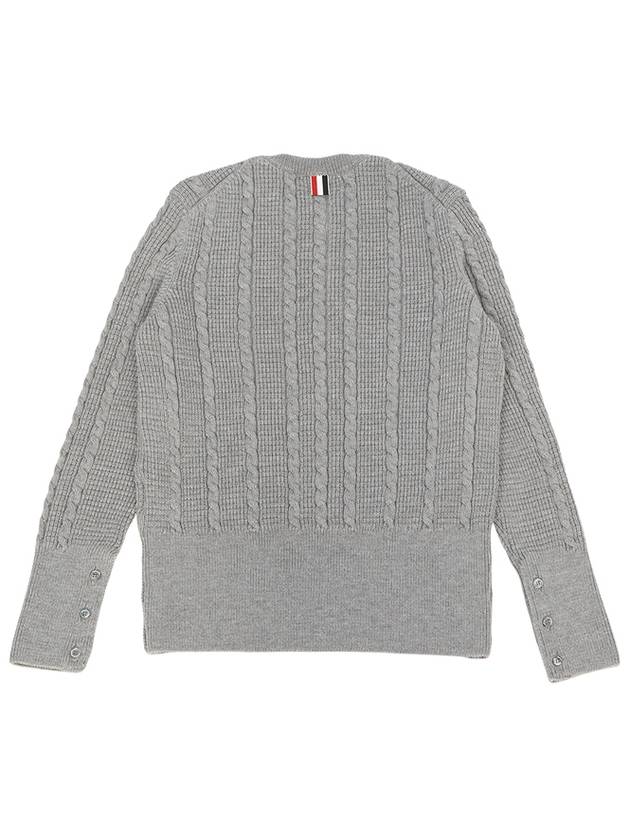 RWB Cable Wool Knit Top Grey - THOM BROWNE - BALAAN 3