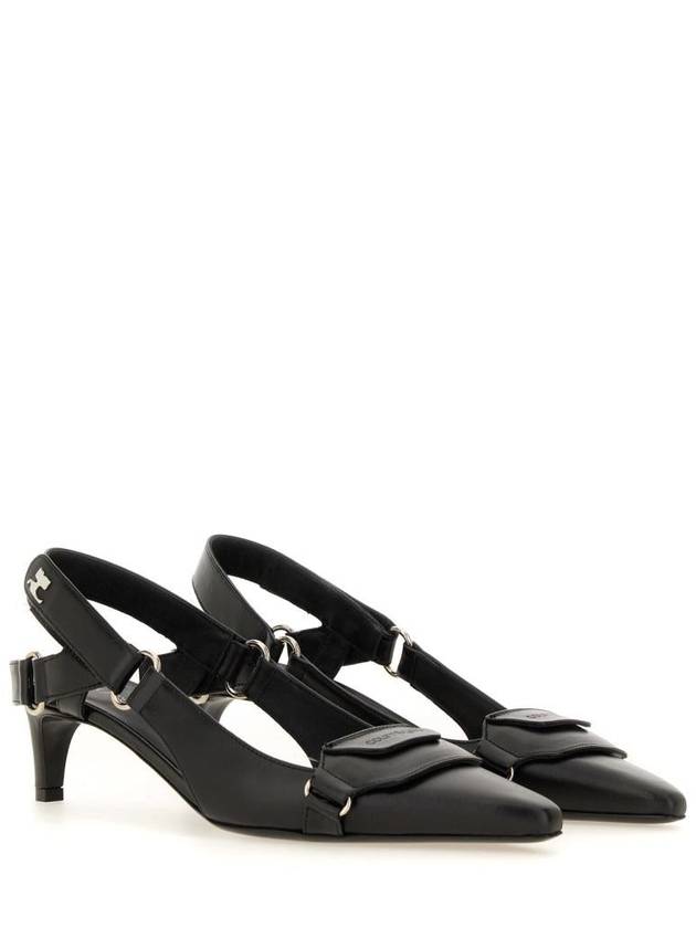 Racer Leather Slingback Heel Black - COURREGES - BALAAN 3