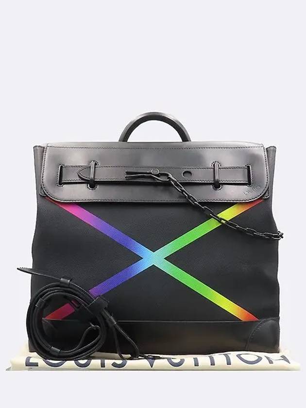 M30339 Taiga Leather Virgil Abloh Steamer PM Tote Bag Shoulder Strap 2WAY - LOUIS VUITTON - BALAAN 1