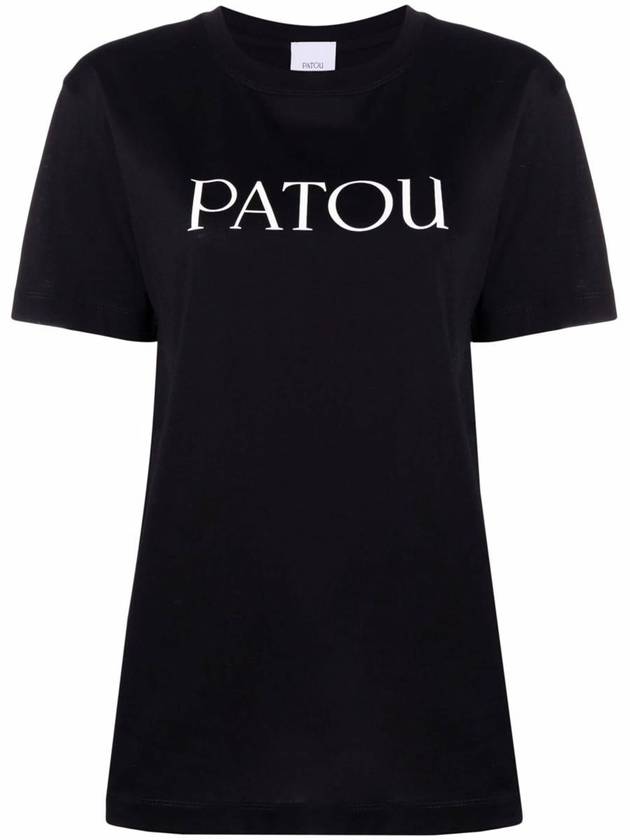 Logo Cotton Short Sleeve T-Shirt Black - PATOU - BALAAN 2