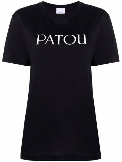 Logo Cotton Short Sleeve T-Shirt Black - PATOU - BALAAN 2