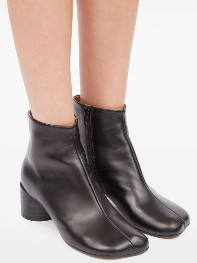 Women's Anatomic Tabi Toe Leather Middle Boots Black - MAISON MARGIELA - BALAAN 3