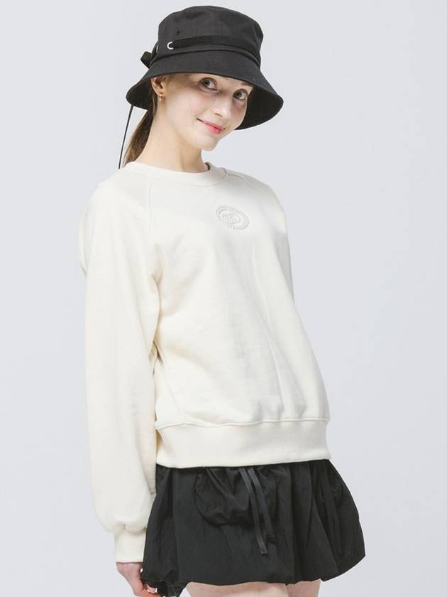 Golf Cotton Terry Regular Fit Jinju Jjing Logo Round Bright Beige Sweatshirt DO6222SW10-1 - DOYOUKNOWMC GOLF WEAR - BALAAN 1