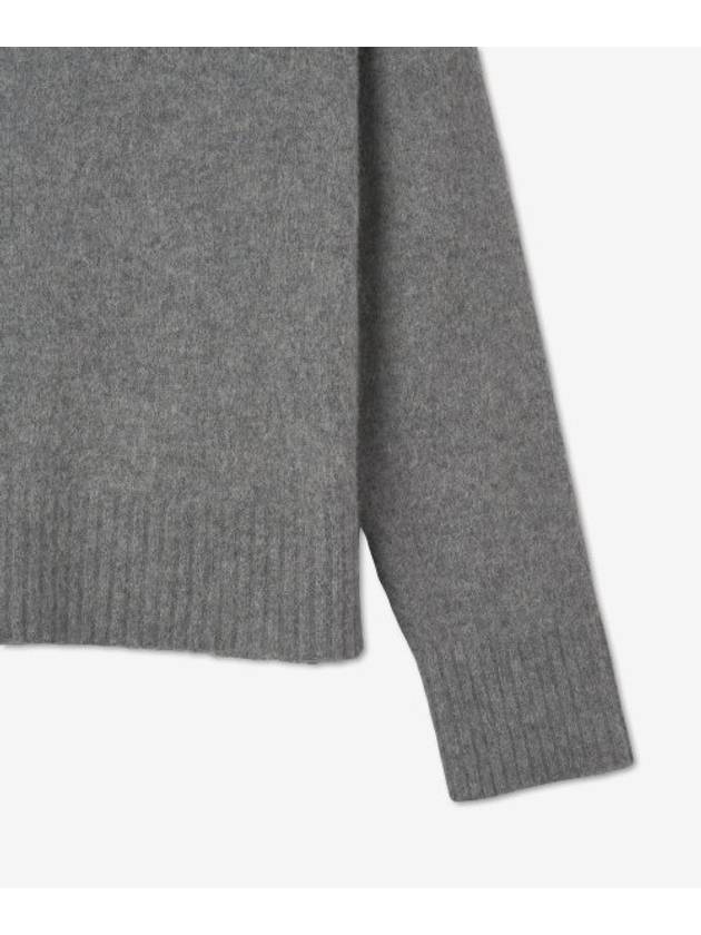 V-neck Cropped Wool Knit Top Grey - MAISON MARGIELA - BALAAN 6