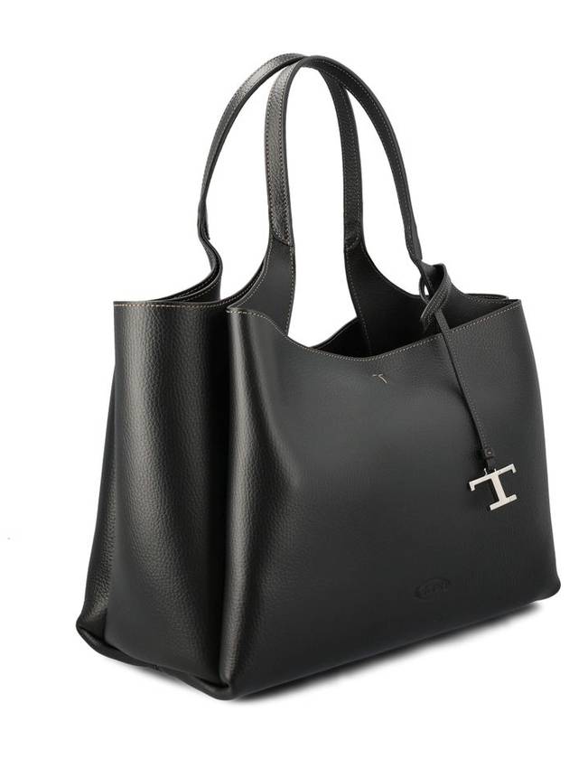 Leather Medium Tote Bag Black - TOD'S - BALAAN 4