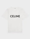 Logo Print Cotton Short Sleeve T-shirt White - CELINE - BALAAN 2