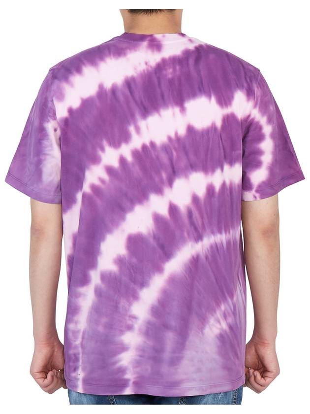 Logo Tie Dye Short Sleeve T-Shirt Purple - MSGM - BALAAN 5