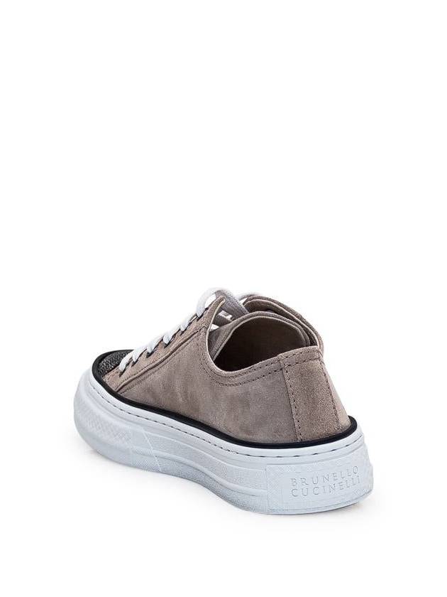 Suede Low Top Sneakers Beige - BRUNELLO CUCINELLI - BALAAN 4