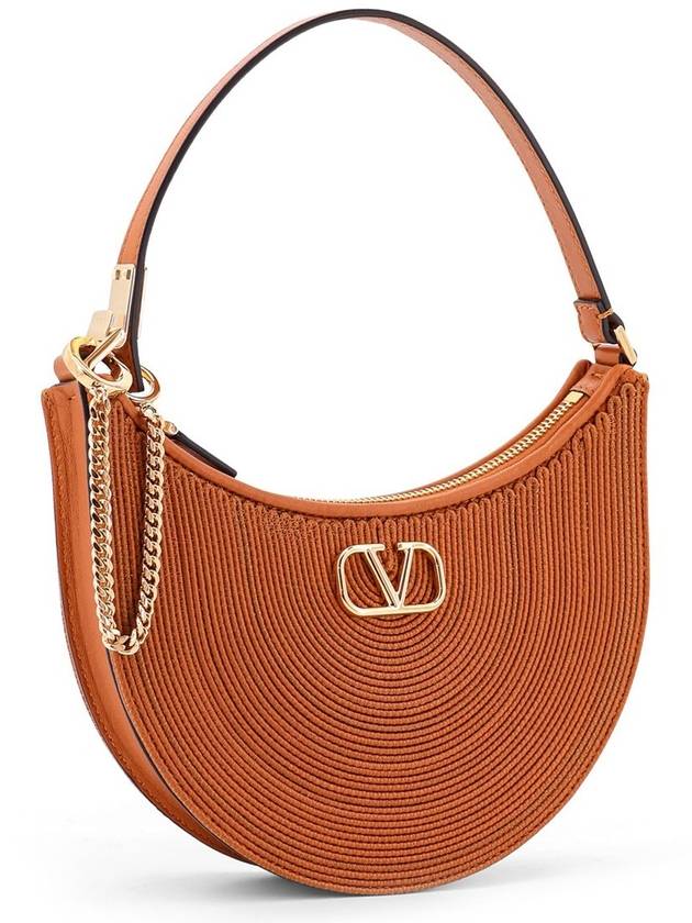 V Logo Signature Small Hobo Shoulder Bag Brown - VALENTINO - BALAAN 3