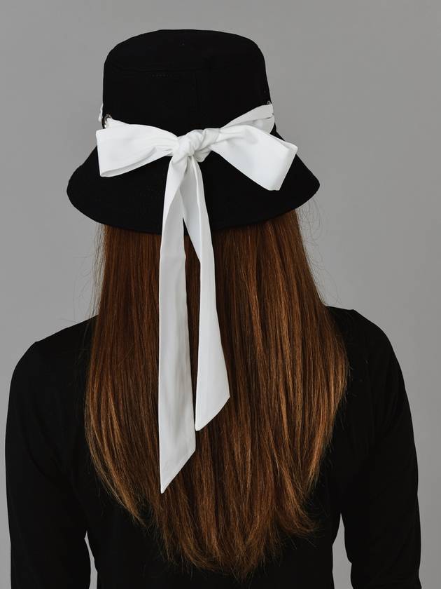 Scarf Ribbon Decoration Black Bucket Hat DO9232AH75-2 - DOYOUKNOWMC GOLF WEAR - BALAAN 4