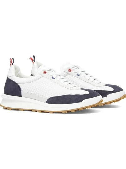 Fine Kid Suede Tech Runner Sneaker Navy - THOM BROWNE - BALAAN 2