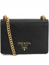 Saffiano Leather Chain Shoulder Bag Black - PRADA - BALAAN 2