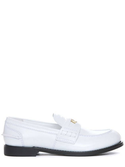 Brushed Leather Penny Loafers White - MIU MIU - BALAAN 2