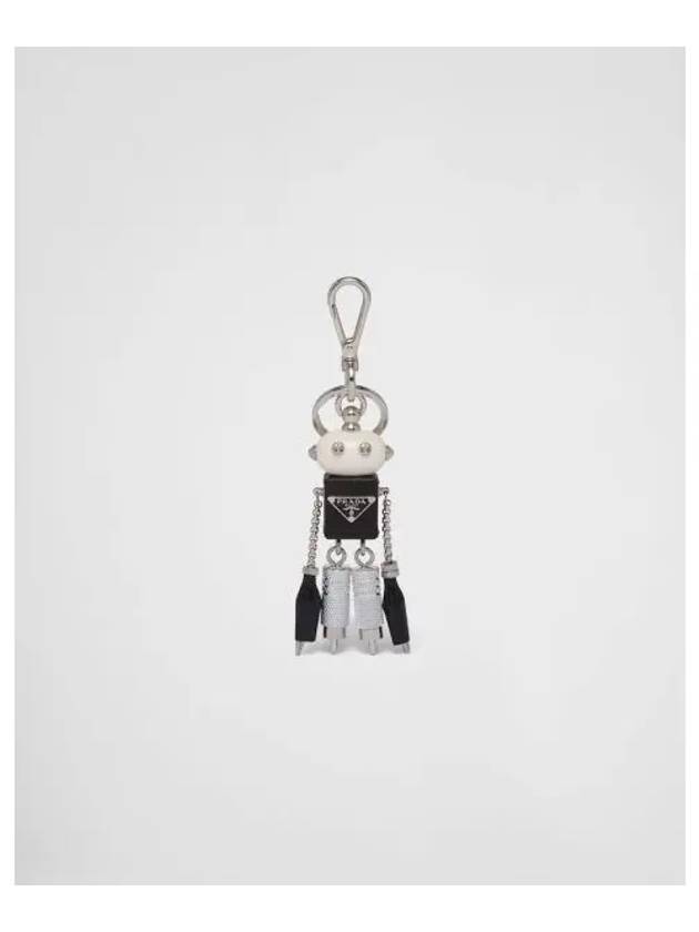 triangle logo robot key holder silver - PRADA - BALAAN.