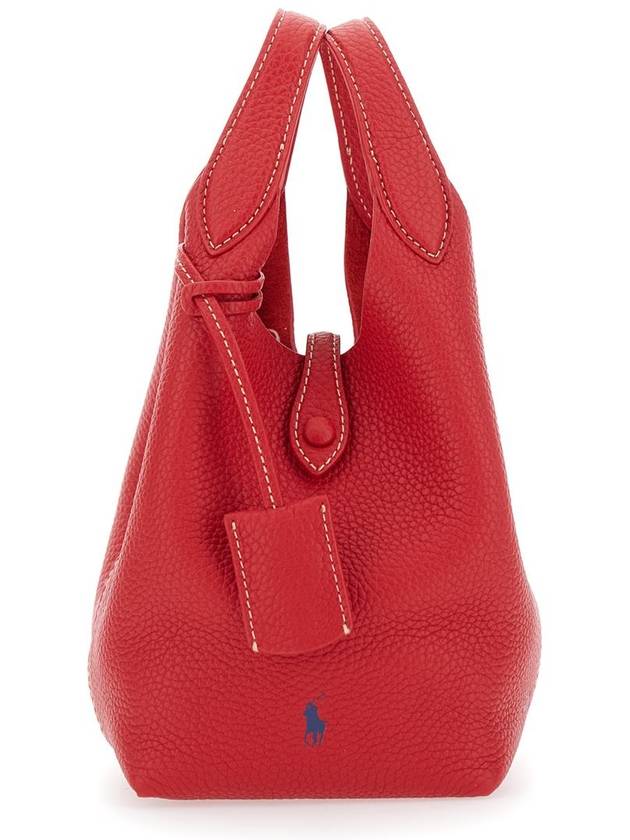 'Play' Red Handbag With Removable Shoulder Strap And Pony Embroidery On The Front In Leather Woman - POLO RALPH LAUREN - BALAAN 4