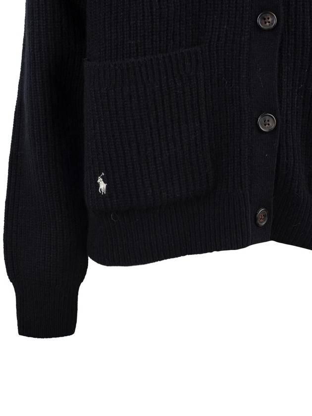 Ralph Lauren Black Wool Cashmere Blend V-Neck Cardigan - RALPH LAUREN - BALAAN 3