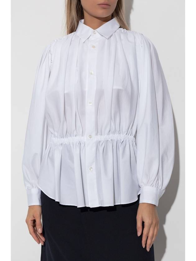 Comme Des Garçons Noir Kei Ninomiya Shirt With Decorative Drapings, Women's, White - COMME DES GARCONS - BALAAN 3