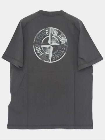 Center Logo Circular Print Short Sleeve Men s T Shirt K1S152100020 S0080 V0065 - STONE ISLAND - BALAAN 1