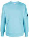 Men's Diagonal Lens Wappen Crew Neck Sweatshirt Blue - CP COMPANY - BALAAN 2