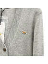 Baby Fox Patch Boxy Cardigan Light Grey Melange - MAISON KITSUNE - BALAAN 5