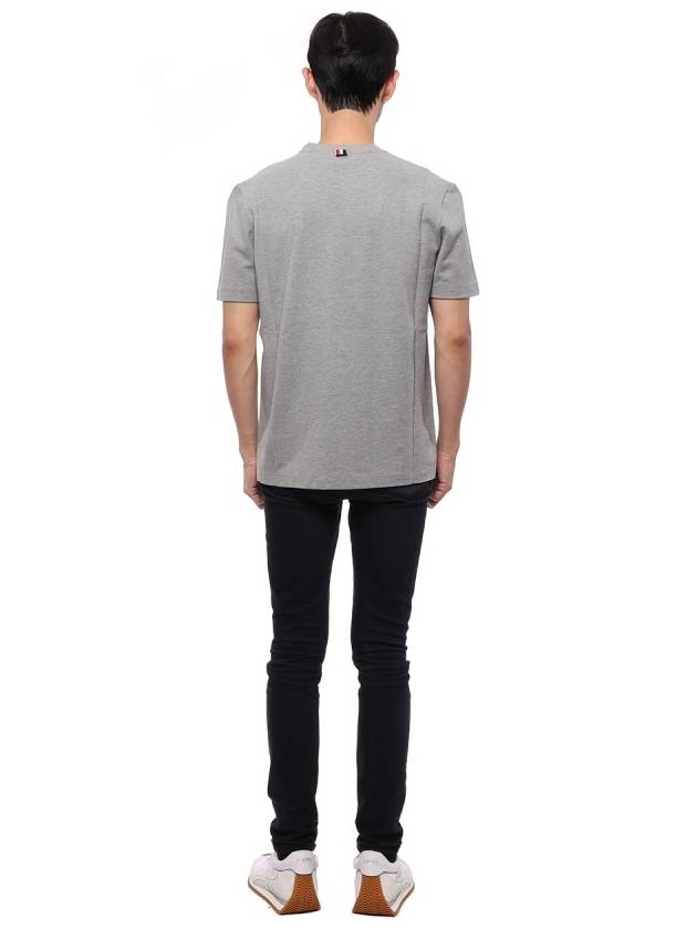 Classic Pique Rib Side Insert 4-Bar Short Sleeve T-Shirt Light Grey - THOM BROWNE - BALAAN 6