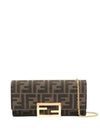 Fabric Chain Long Wallet Brown - FENDI - BALAAN 2