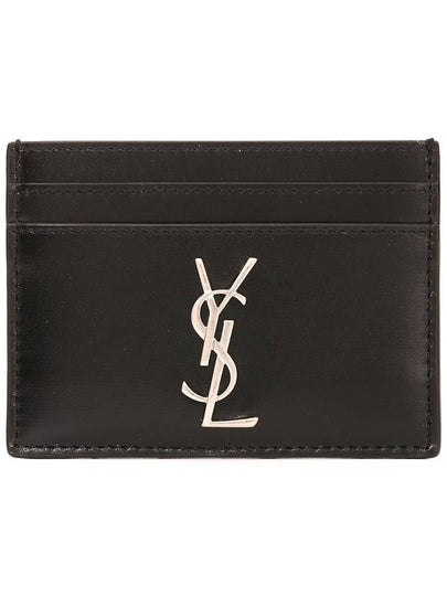 Monogram Card Case in Smooth Leather Black - SAINT LAURENT - BALAAN 2