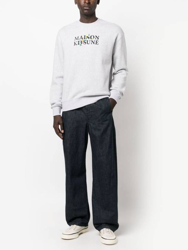 Flower Logo Print Comfort Sweatshirt Light Gray - MAISON KITSUNE - BALAAN 3