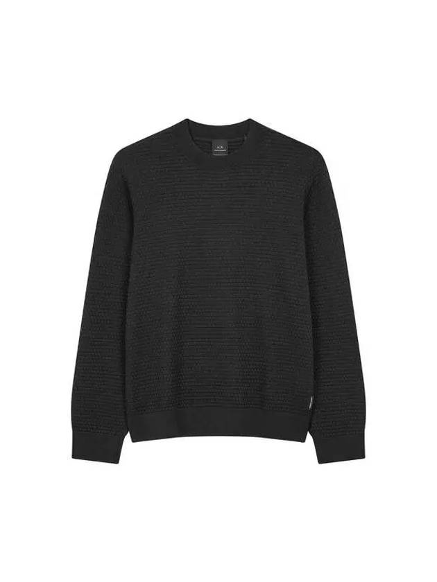 Men s Textured Cotton Easy Knit Black 270169 - ARMANI EXCHANGE - BALAAN 1