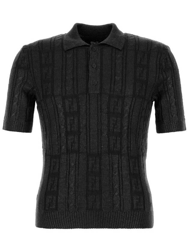 FF Motif Wool Polo Shirt Black - FENDI - BALAAN 2